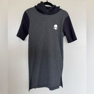 Hydrogen Women’s Black and Gray Dress Hoodie with Skull Accent